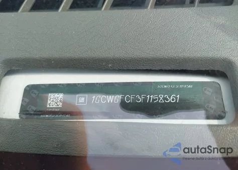 2015 Chevrolet Express 2500 Work Van z USA, uszkodzony, nr VIN 1GCWGFCF3F1158361